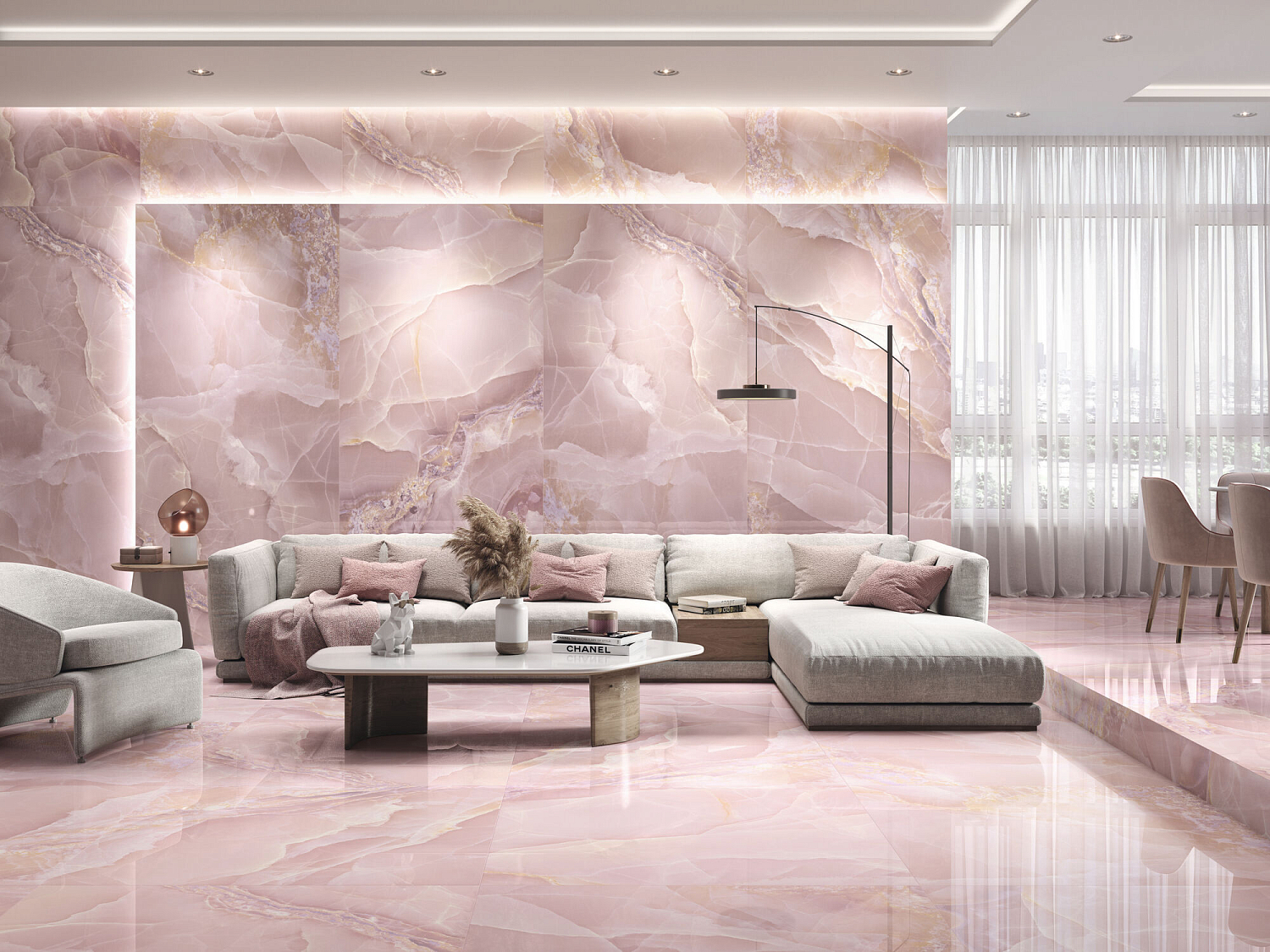 120x260 Onyx Bleu Pulido rect. Гранит керамический