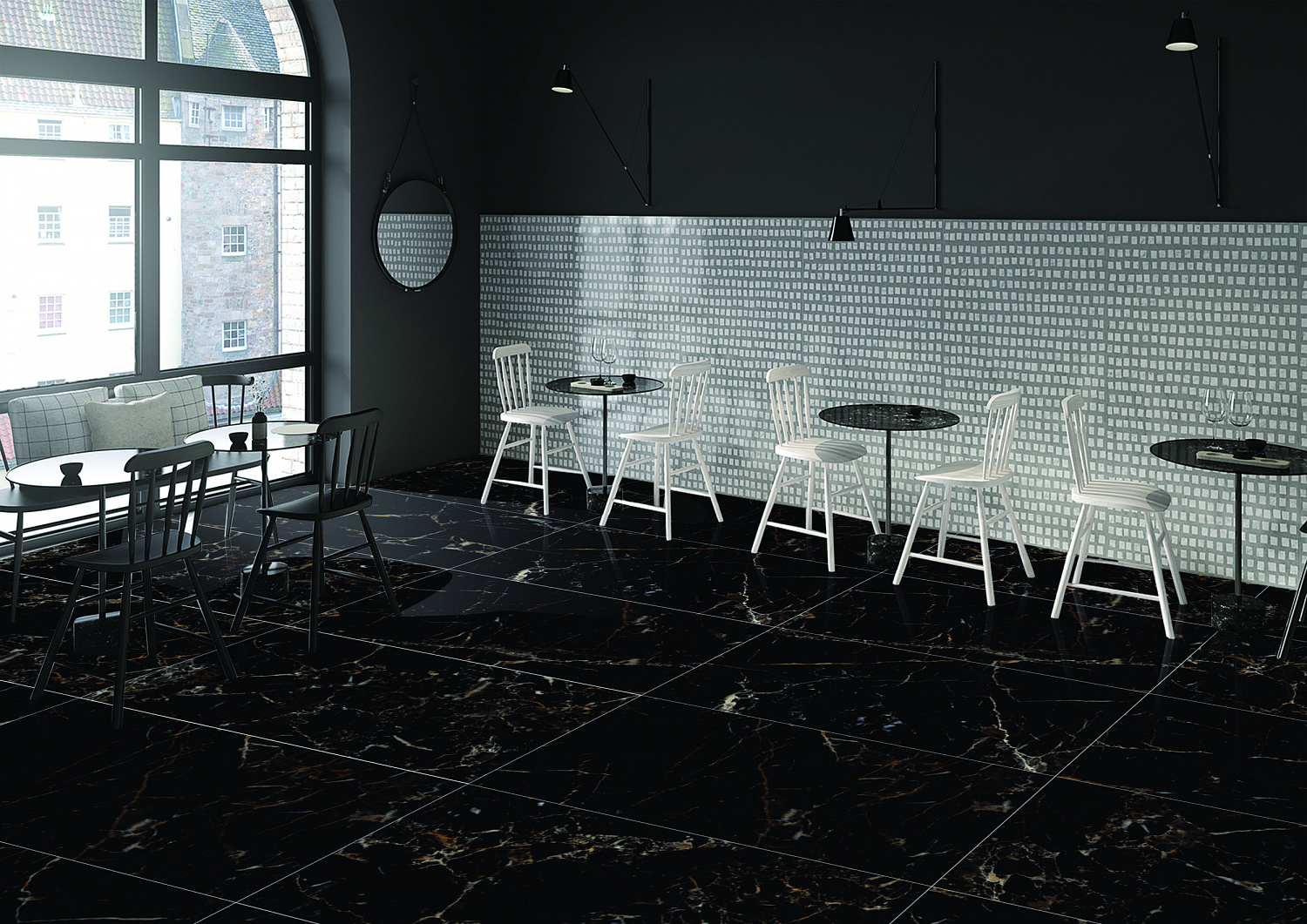 75x150 Imperador Black Glossy Гранит керамический